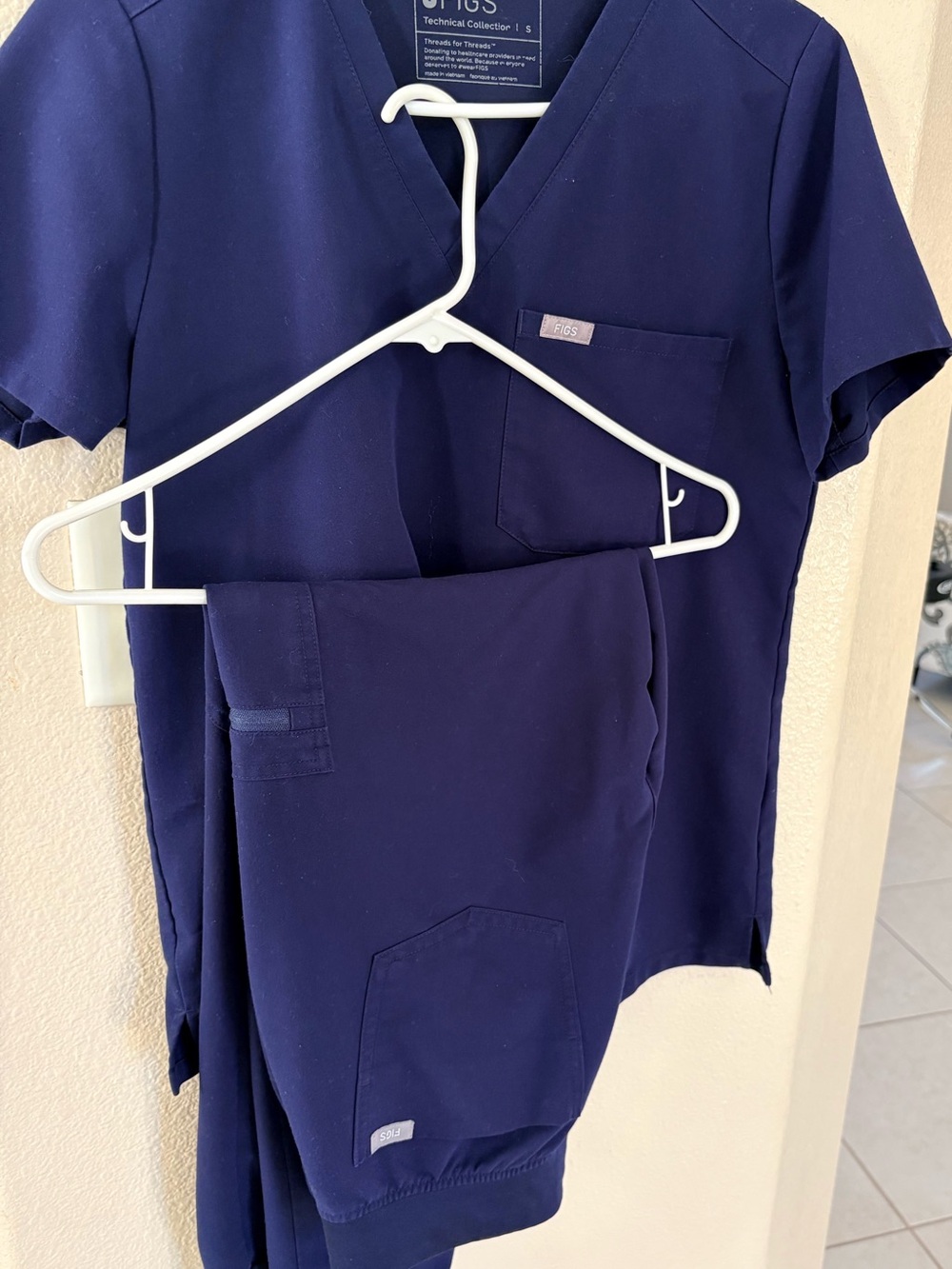 Figs Navy Technical Collection Scrub Top
